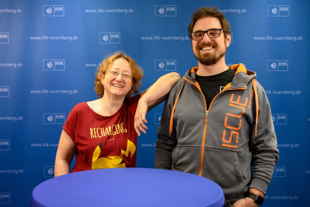 Referenten Christoph Aggou und Alexandra Pröll bei der IHK